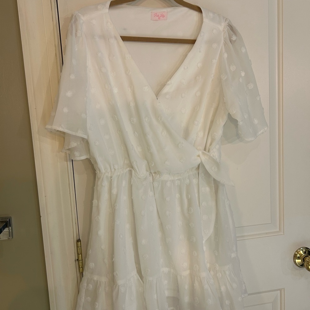 Pink Lily White and Tan Dress never worn